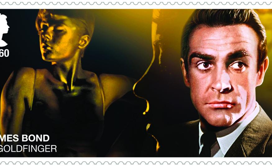 1. timbre anglais de 2020 montrant Sean Connery dans son rôle de James Bond. 