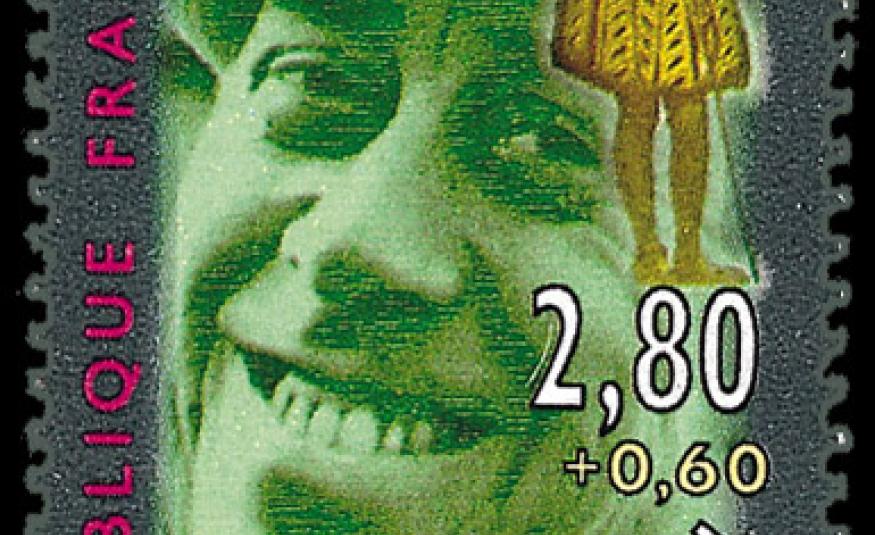 Timbre Fernandel émis en France en 1994, YT n° 2898 issu de la série De la scène à l’écran.