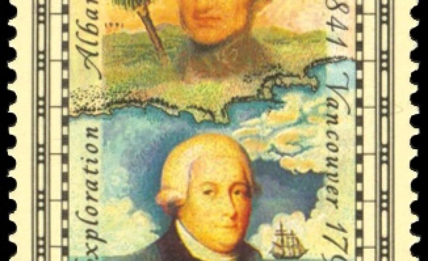 1. Australie, 1991, n° 1223 200e anniversaire du début de l'exploration de l'Australie occidentale. En bas : George Vancouver 