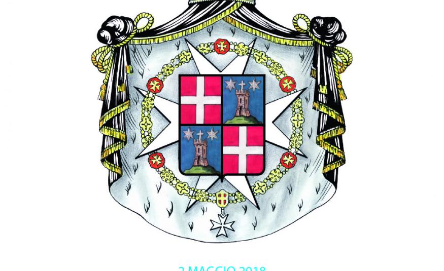 Timbre de 2018 (en euros) reproduisant les armoiries de l’Ordre Souverain Militaire de Malte.