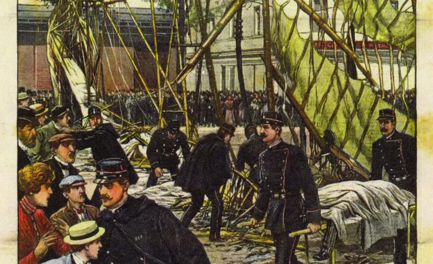 carte postale illustrant la catastrophe 
