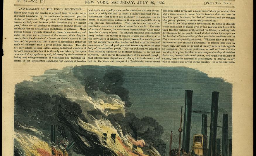 Journal illustré publié Frank Leslie ; Première page en couleur (!) du 26 juillet 1856.