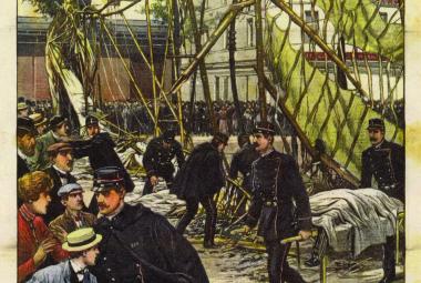 carte postale illustrant la catastrophe 
