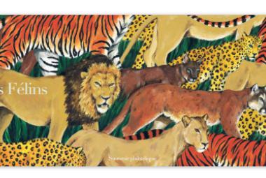 Les félins : un bloc-feuillet de quatre timbres-poste