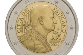 Avers de la pièce de deux euros de la série nationale à l’effigie de Léon XIV ©CFN